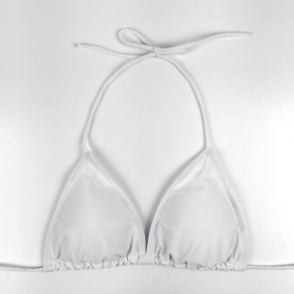 Sexy Pure White Halter Back Knot Bottom Side Open..