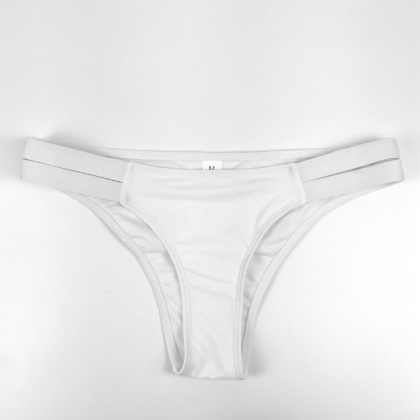 Sexy Pure White Halter Back Knot Bottom Side Open..