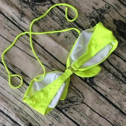 Fashion Cute Upper Fluorescence Green Bow Knot..
