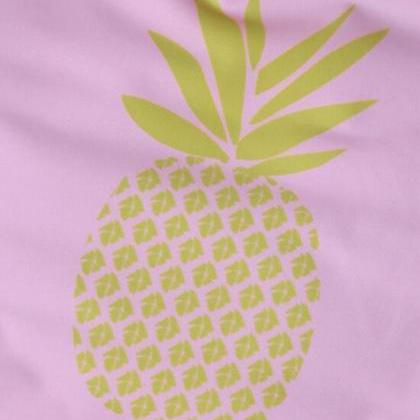 Sexy Pink Backless Yellow Pineapple Print One..