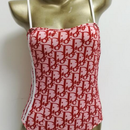 Fashion Red Print One Piece Swimwear Bathsuit..
