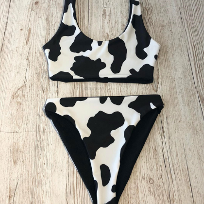 New Cow Print Mini Tank Top Bikini Hot Style on Luulla