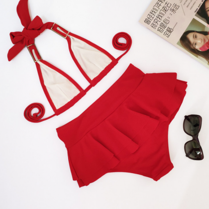 The Swimsuit With A Split Skirt
