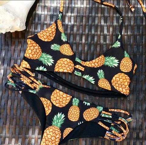Pineapple Pattern Summer Fashion Style Lovely Women Bikini/swimsuits/swimwear/beachwear