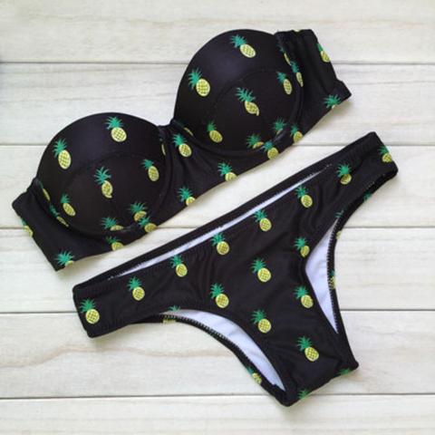 Pineapple Women Swimwear Bikini Set Swimwear Print Swimsuit