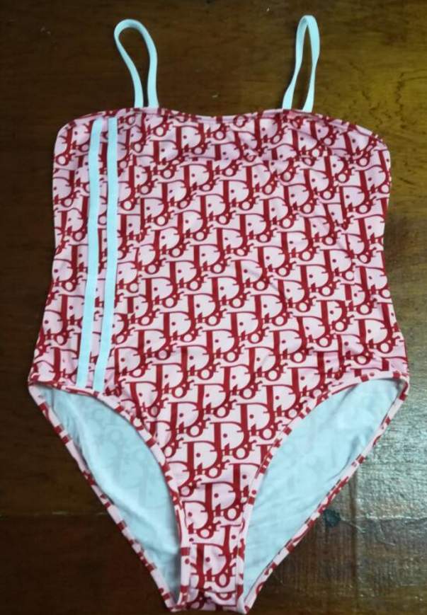 Fashion Red Print One Piece Swimwear Bathsuit Bikinis
