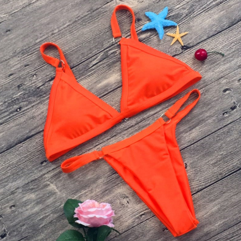 Solid Color Sexy Halter Bikini For Women