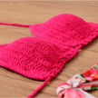 Fashion Upper Pink Knit With Bottom Yellow Flower..