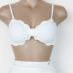 Pure Color White Bottom High Waist Two Piece..